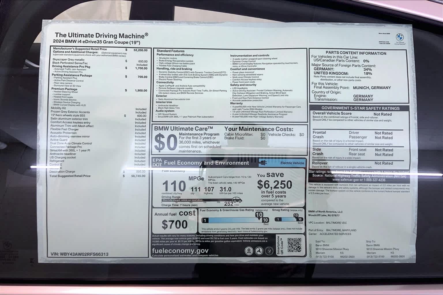 Used 2024 BMW i4 eDrive35 w/ Premium Package RWD image 22