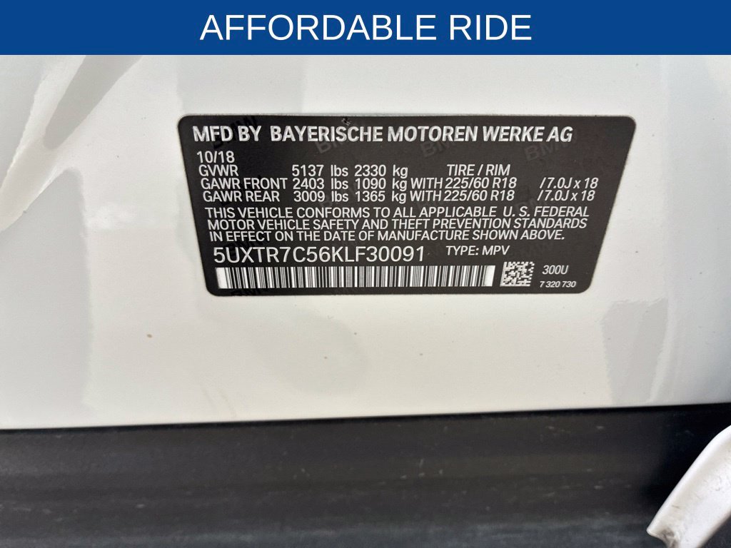 Used 2019 BMW X3 sDrive30i w/ Convenience Package RWD image 10