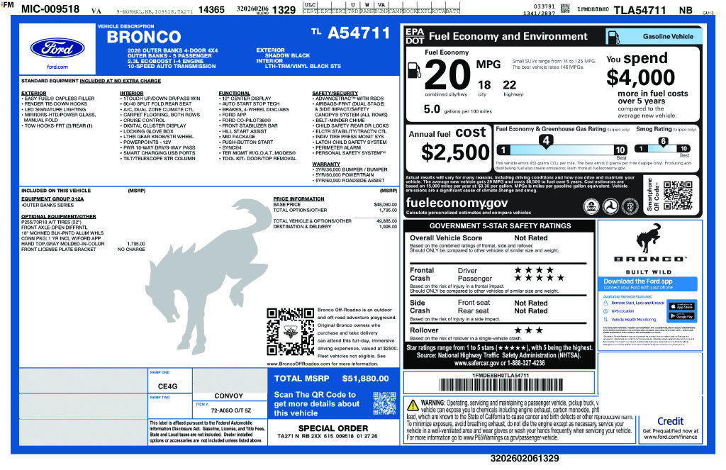 Used 2026 Ford Bronco Outer Banks AWD/4WD image 6