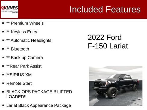 Used 2022 Ford F150 Lariat w/ Equipment Group 502A High image 3