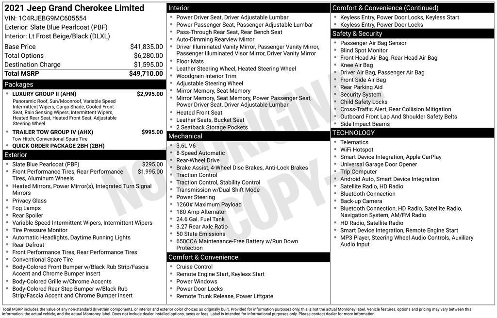 Used 2021 Jeep Grand Cherokee Limited w/ Luxury Group II RWD image 31