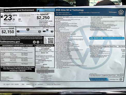 New 2026 Volkswagen Atlas SE image 18