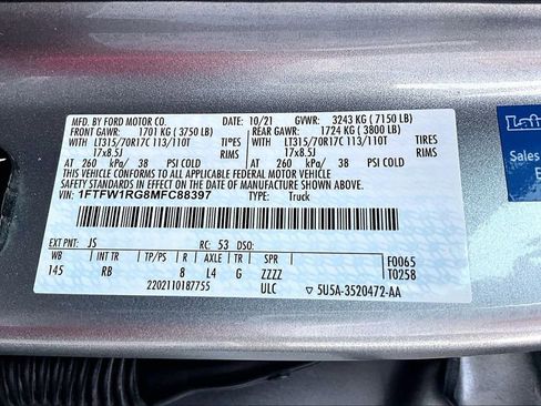 Used 2021 Ford F150 Raptor w/ Equipment Group 801A High image 36