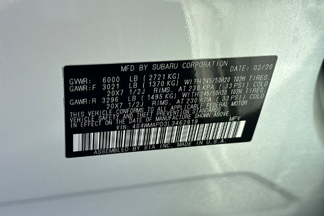 Used 2020 Subaru Ascent Limited w/ Technology Package AWD/4WD image 36