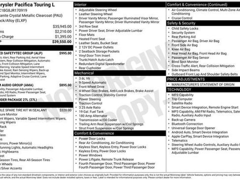 Used 2018 Chrysler Pacifica Touring-L w/ Advanced Safetytec Group FWD image 12
