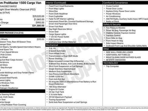 Used 2014 RAM ProMaster 1500 FWD image 9