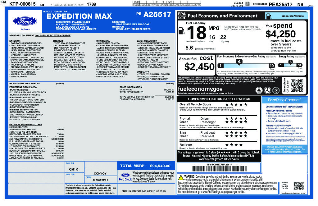 Certified 2023 Ford Expedition Max Platinum AWD/4WD image 6