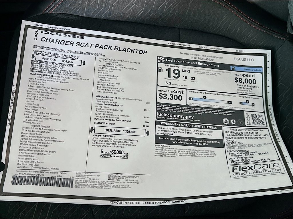 New 2026 Dodge Charger Scat Pack w/ Blacktop Package AWD/4WD image 21