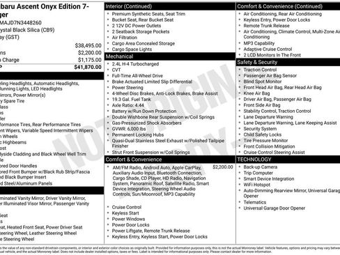 Used 2022 Subaru Ascent Onyx Edition image 2