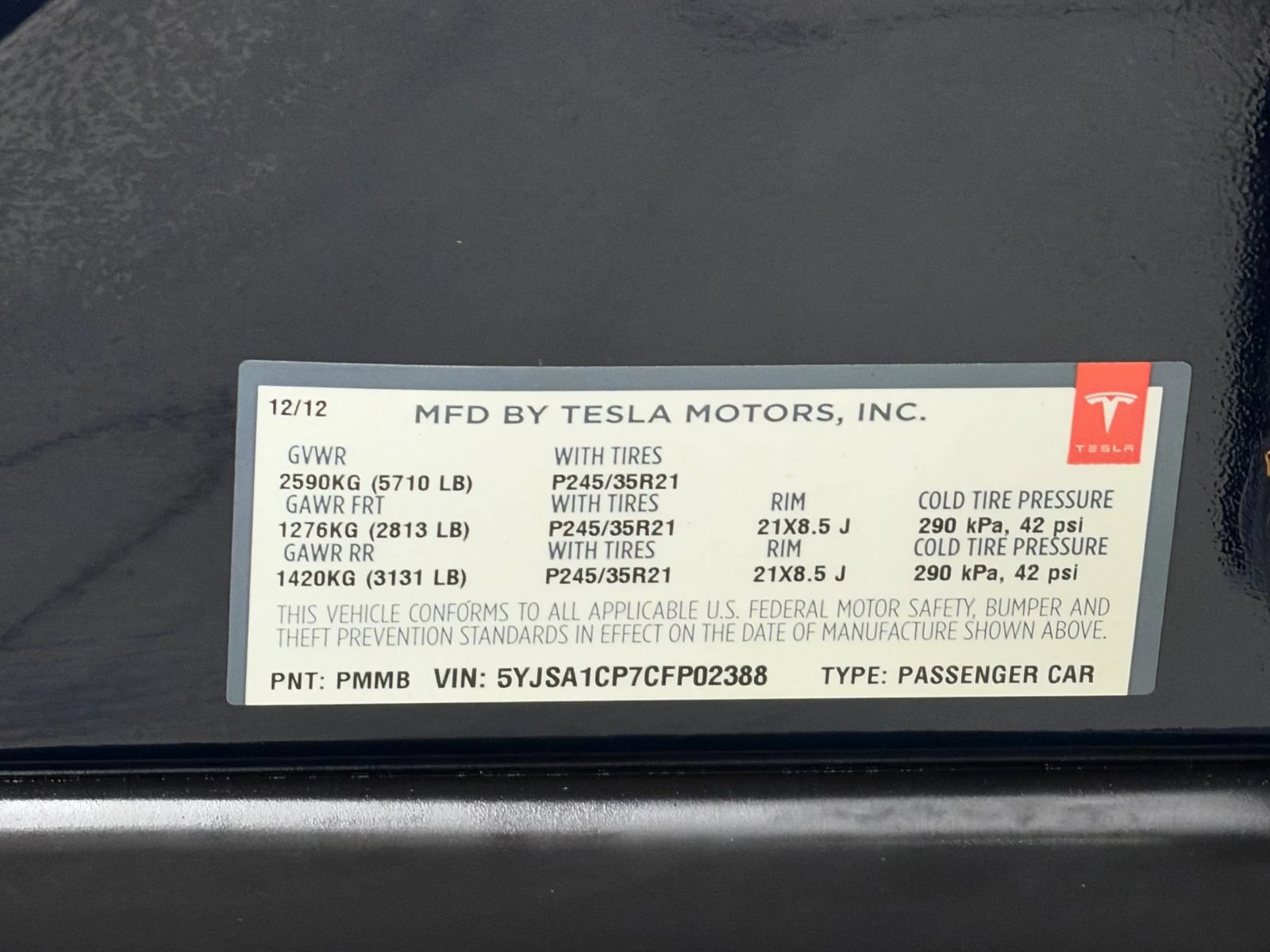 Used 2012 Tesla Model S Performance RWD image 39
