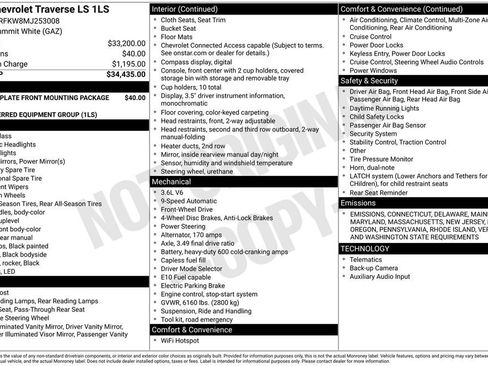 Used 2021 Chevrolet Traverse LS image 13