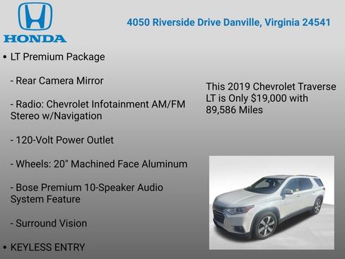 Used 2019 Chevrolet Traverse LT w/ LT Premium Package AWD/4WD image 7