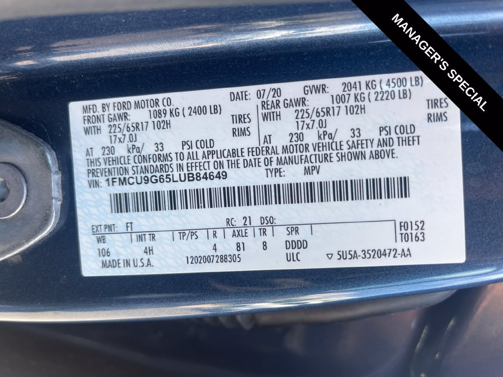 Used 2020 Ford Escape SE AWD/4WD image 27