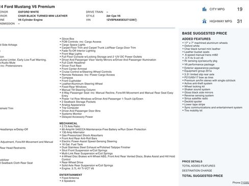 Used 2014 Ford Mustang Premium w/ V6 Performance Package image 4