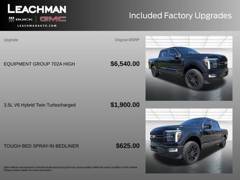 Used 2025 Ford F150 4x4 SuperCrew Platinum w/ Equipment Group 702A High image 11