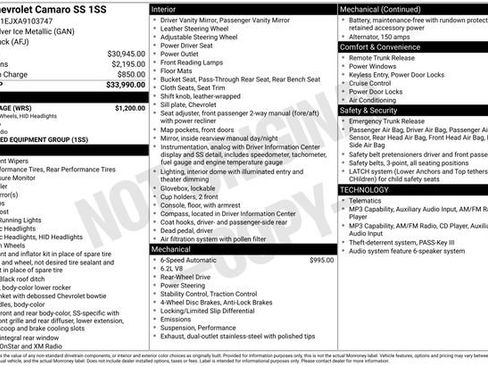 Used 2010 Chevrolet Camaro SS w/ RS Package RWD image 6