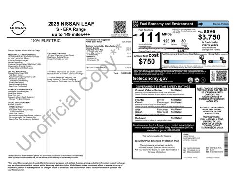 Certified 2025 Nissan Leaf S FWD image 11