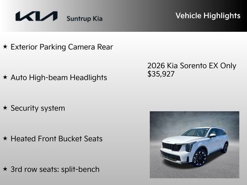 New 2026 Kia Sorento EX image 15