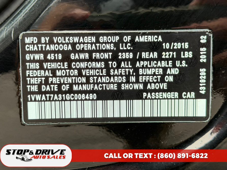 Used 2016 Volkswagen Passat 1.8T S FWD image 18