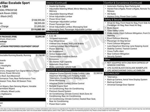 Used 2023 Cadillac Escalade Sport Platinum w/ LPO, ONYX Package image 20