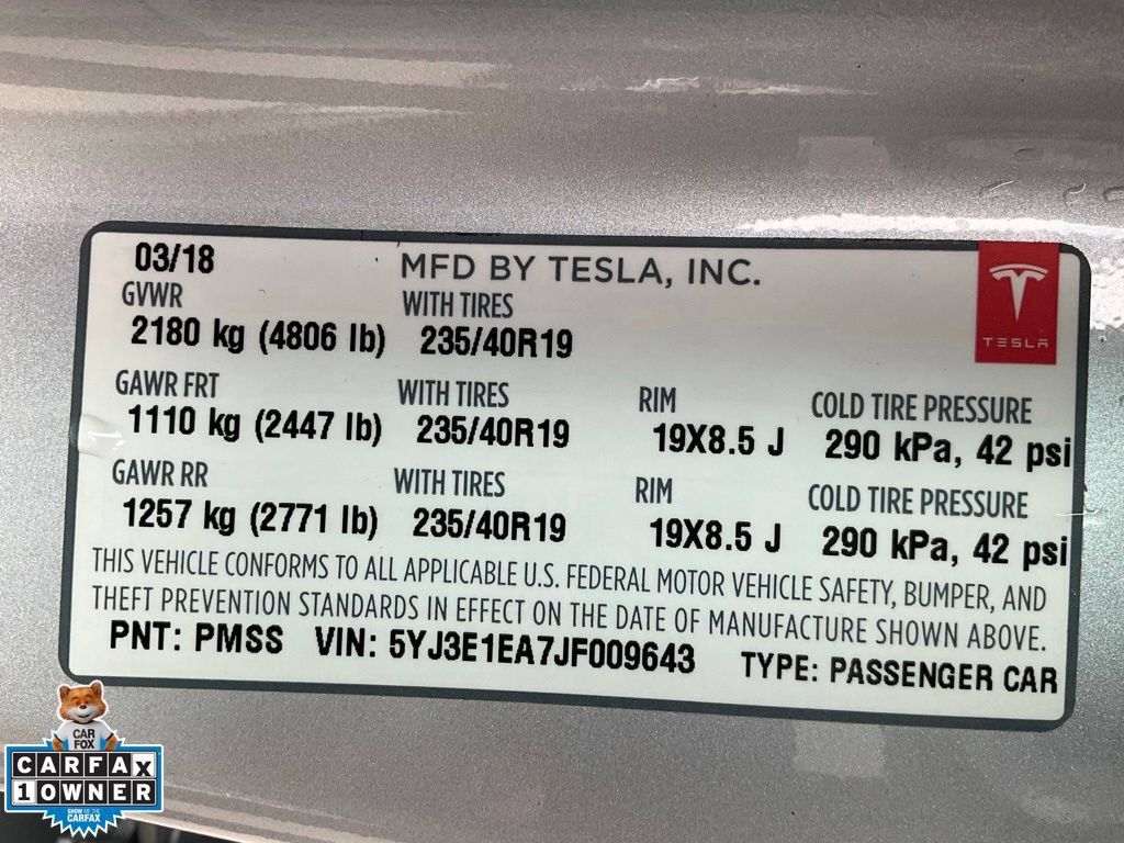 Used 2018 Tesla Model 3 Long Range RWD image 21