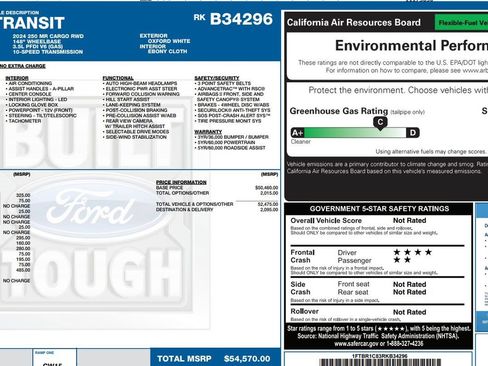 Used 2024 Ford Transit 250 148 Medium Roof w/ Load Area Protection Package RWD image 9