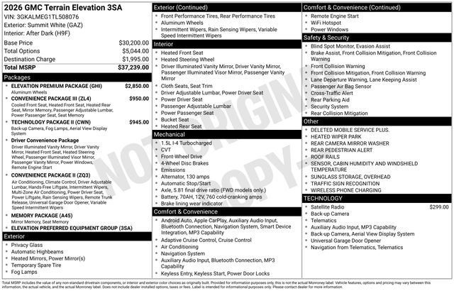 New 2026 GMC Terrain Elevation w/ Elevation Premium Package FWD image 3