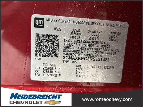 Certified 2024 Chevrolet Equinox LT w/ LPO, Floor Liner Package FWD image 8