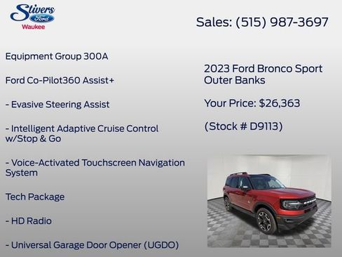 Used 2023 Ford Bronco Sport Outer Banks w/ Tech Package AWD/4WD image 8