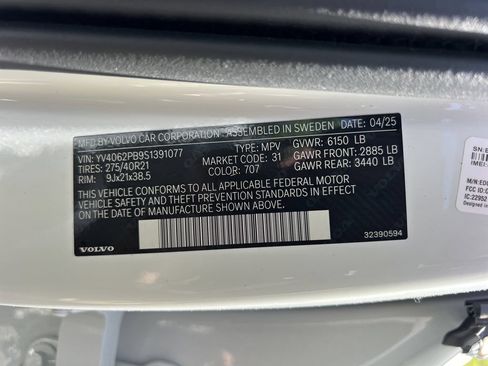Used 2025 Volvo XC90 B6 Plus w/ Protection Package Premier AWD/4WD image 29