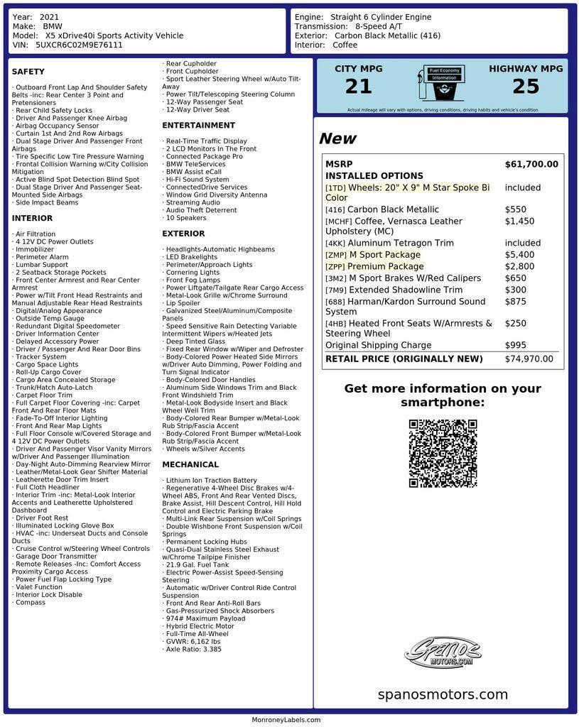 Used 2021 BMW X5 xDrive40i w/ M Sport Package AWD/4WD image 3