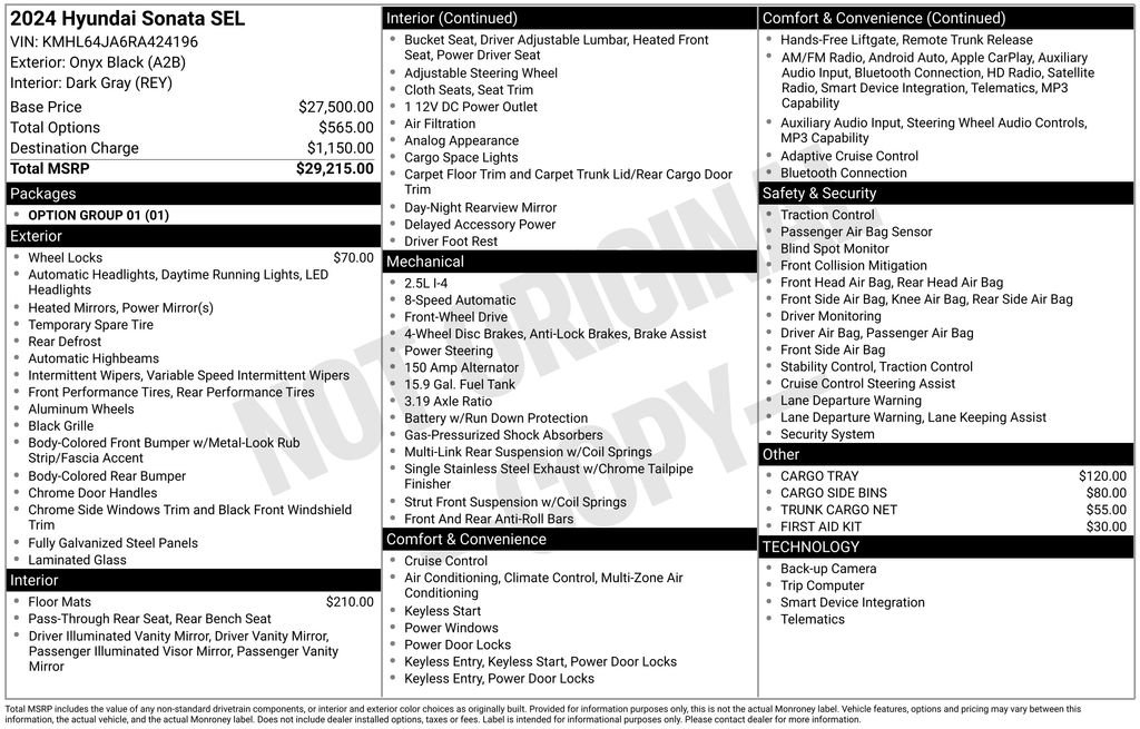 Used 2024 Hyundai Sonata SEL FWD image 25