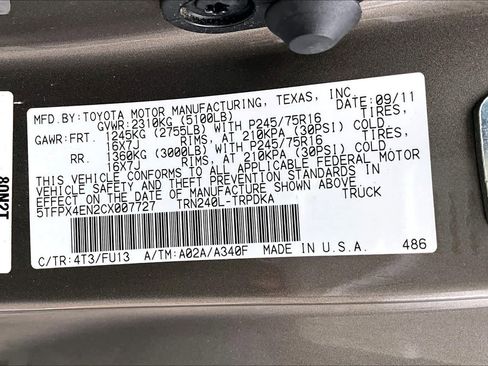 Used 2012 Toyota Tacoma 4x4 Regular Cab image 32