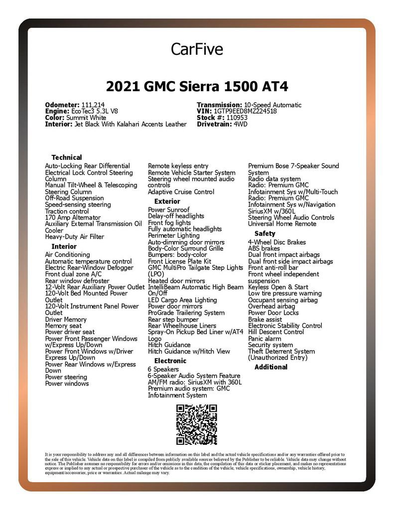 Used 2021 GMC Sierra 1500 AT4 w/ AT4 Value Package AWD/4WD image 30