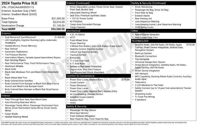 Used 2024 Toyota Prius XLE FWD image 19