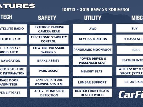 Used 2019 BMW X3 xDrive30i w/ Convenience Package image 29