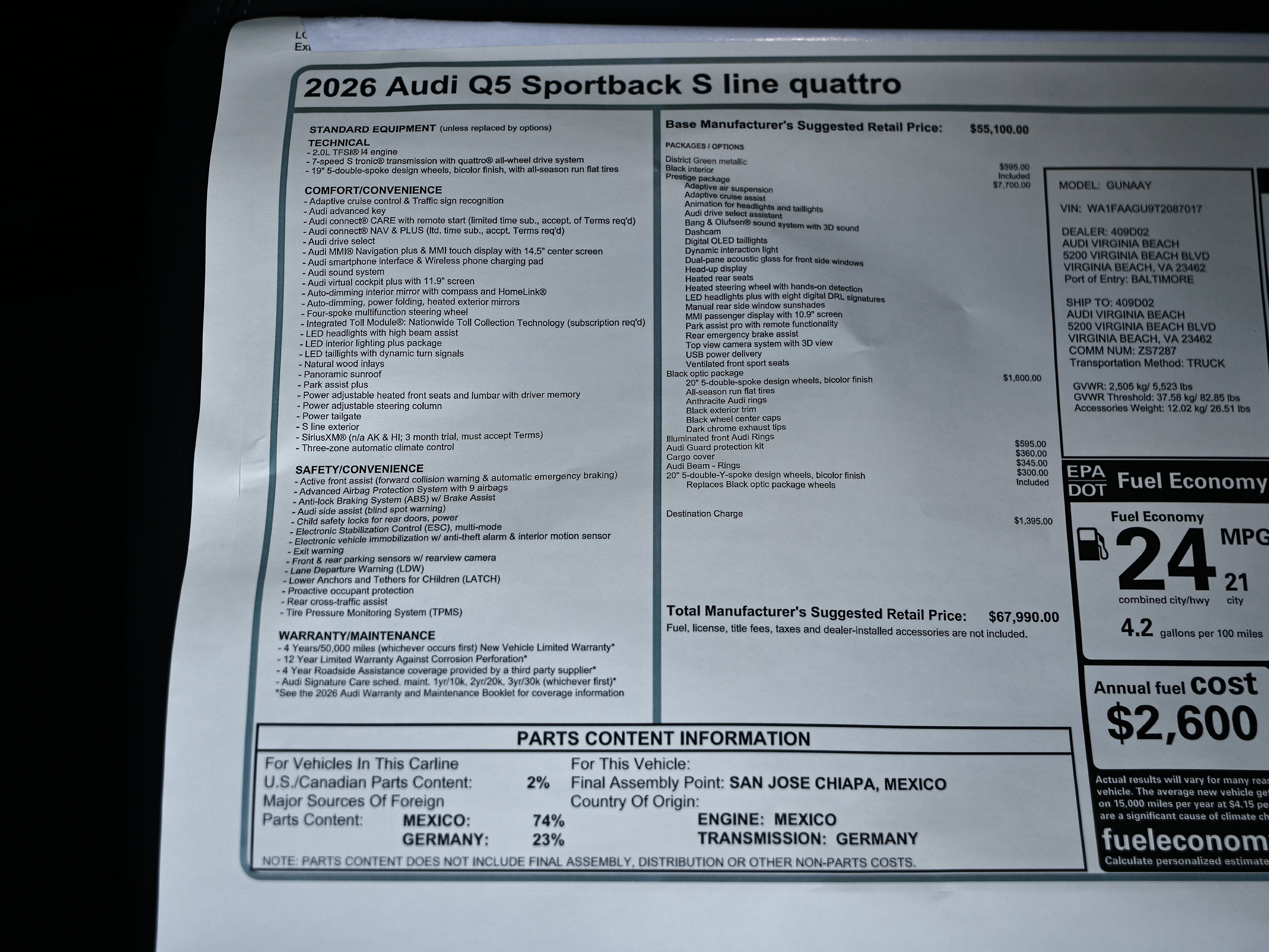 New 2026 Audi Q5 Prestige AWD/4WD image 25
