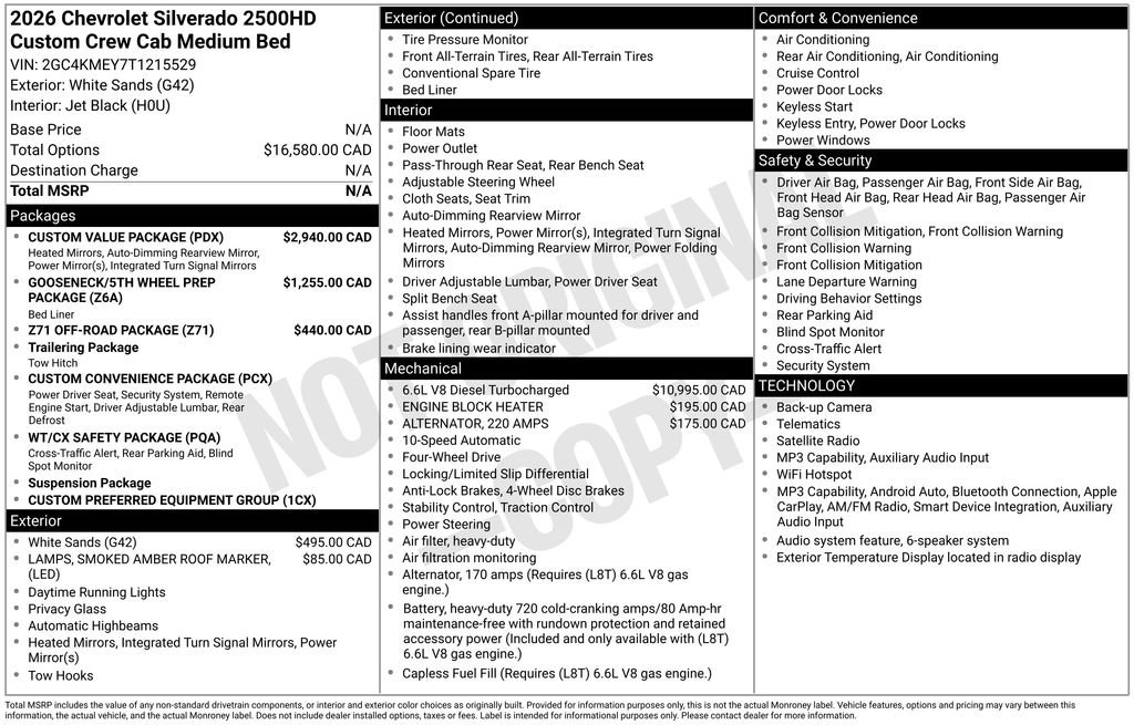 New 2026 Chevrolet Silverado 2500 Custom w/ Custom Value Package AWD/4WD image 27