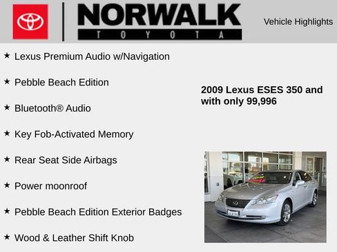 Used 2009 Lexus ES 350 w/ Pebble Beach Edition FWD image 10