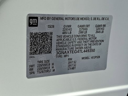 New 2026 Chevrolet Equinox RS AWD/4WD image 18