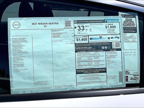 New 2027 Nissan Sentra SV w/ Floor Mat Package FWD image 12