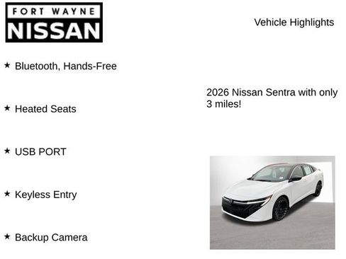New 2026 Nissan Sentra SR w/ SR All Weather Package FWD image 8