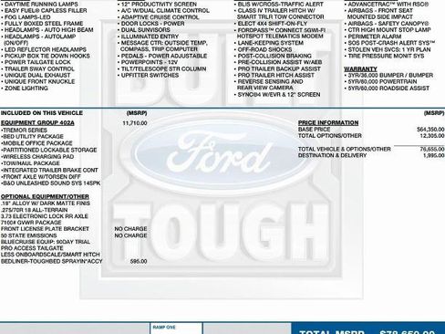 Certified 2024 Ford F150 Tremor w/ Equipment Group 402A High image 2