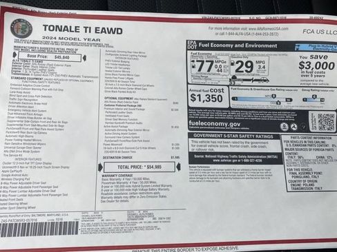 Used 2024 Alfa Romeo Tonale Ti AWD/4WD image 49