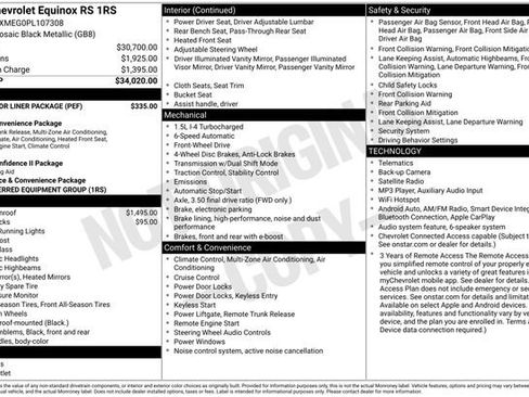 Used 2023 Chevrolet Equinox RS w/ LPO, Floor Liner Package FWD image 6