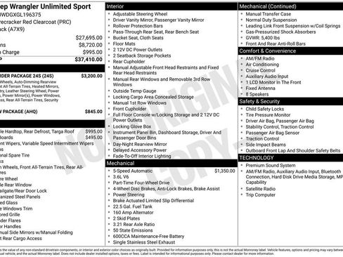 Used 2016 Jeep Wrangler Unlimited Sport w/ Quick Order Package 24S AWD/4WD image 6