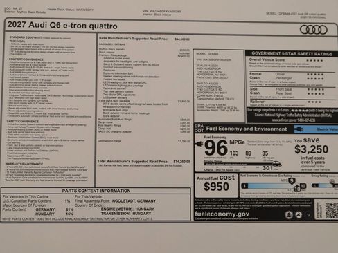 New 2027 Audi Q6 e-tron Premium Plus AWD/4WD image 38