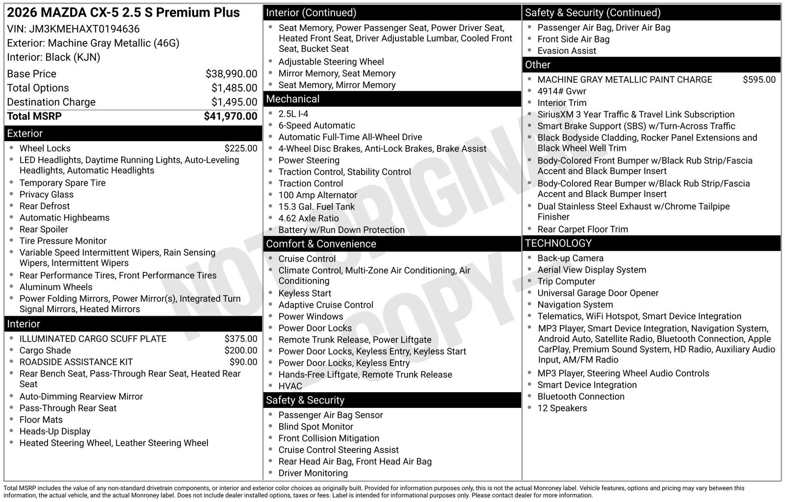 New 2026 MAZDA CX-5 2.5 S w/ Premium Plus Package AWD/4WD image 22