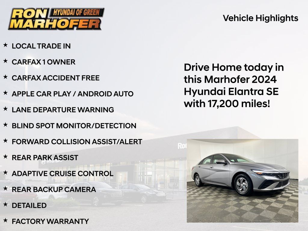Certified 2024 Hyundai Elantra SE FWD image 16