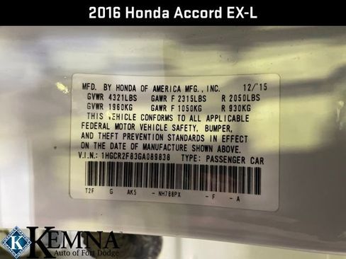 Used 2016 Honda Accord EX-L image 30